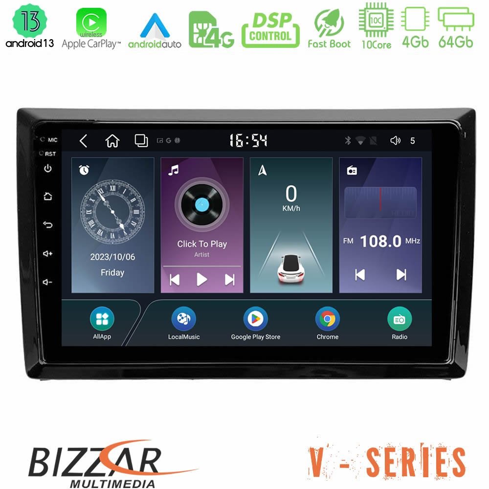 Bizzar V Series VW Beetle 10core Android13 4+64GB Navigation Multimedia Tablet 9" - U-V-VW886