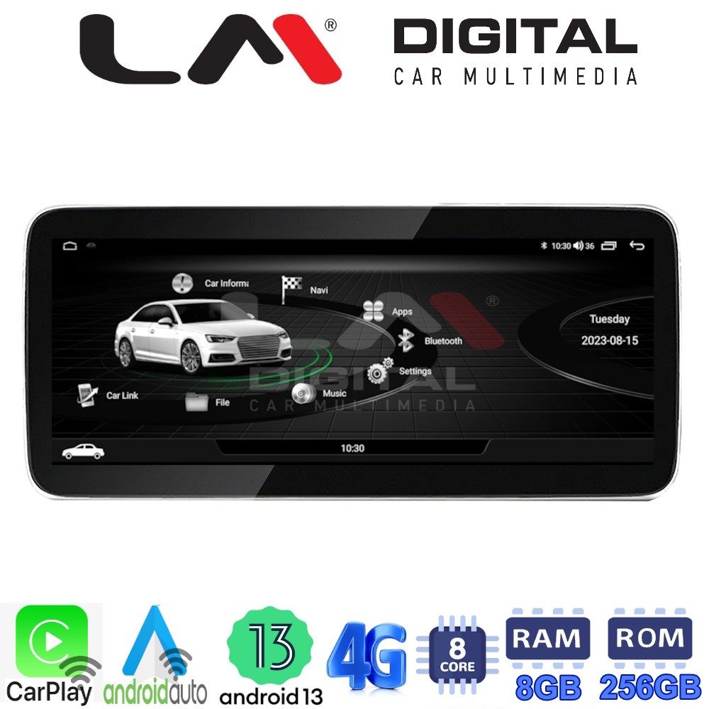 LM Digital - LM GH8 310 HIGH Οθόνη OEM Multimedia Αυτοκινήτου για AUDI A4 2009 > 2017 με Navi (CarPlay/AndroidAuto/BT/GPS/WIFI/GPRS)