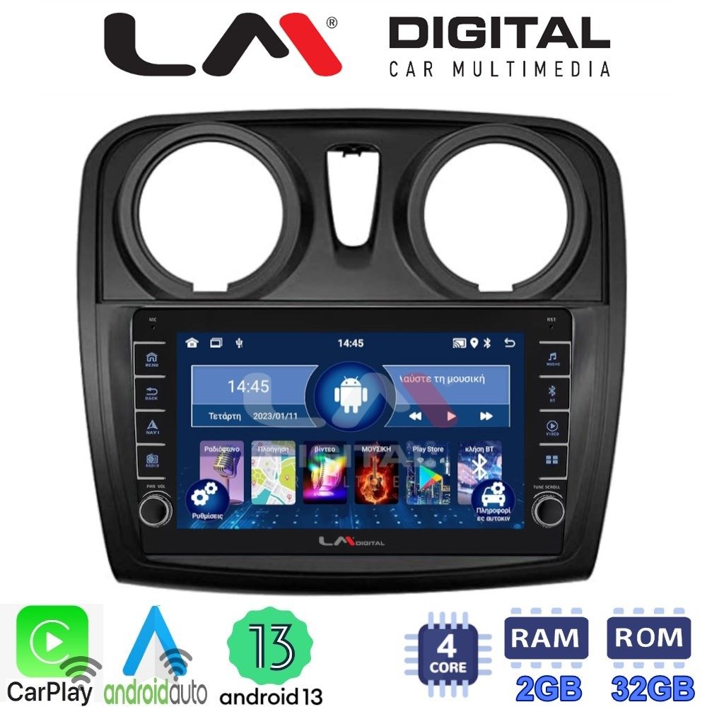 LM Digital - LM ZG4457 GPS Οθόνη OEM Multimedia Αυτοκινήτου για Dacia Santero 2012 > 2019 (CarPlay/AndroidAuto/BT/GPS/WIFI/GPRS)