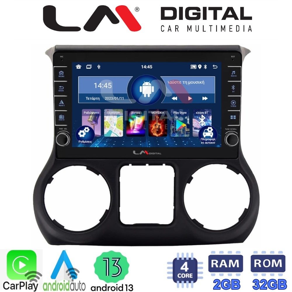 LM Digital - LM ZG4745B GPS Οθόνη OEM Multimedia Αυτοκινήτου για JEEP WRANGLER 2011>2018 (CarPlay/AndroidAuto/BT/GPS/WIFI/GPRS)