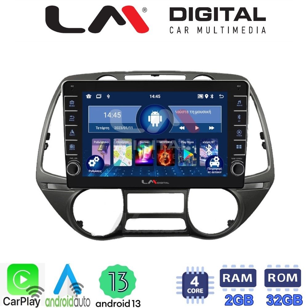 LM Digital - LM ZG4837 GPS Οθόνη OEM Multimedia Αυτοκινήτου για Hyundai i20 2008 > 2014 (CarPlay/AndroidAuto/BT/GPS/WIFI/GPRS)