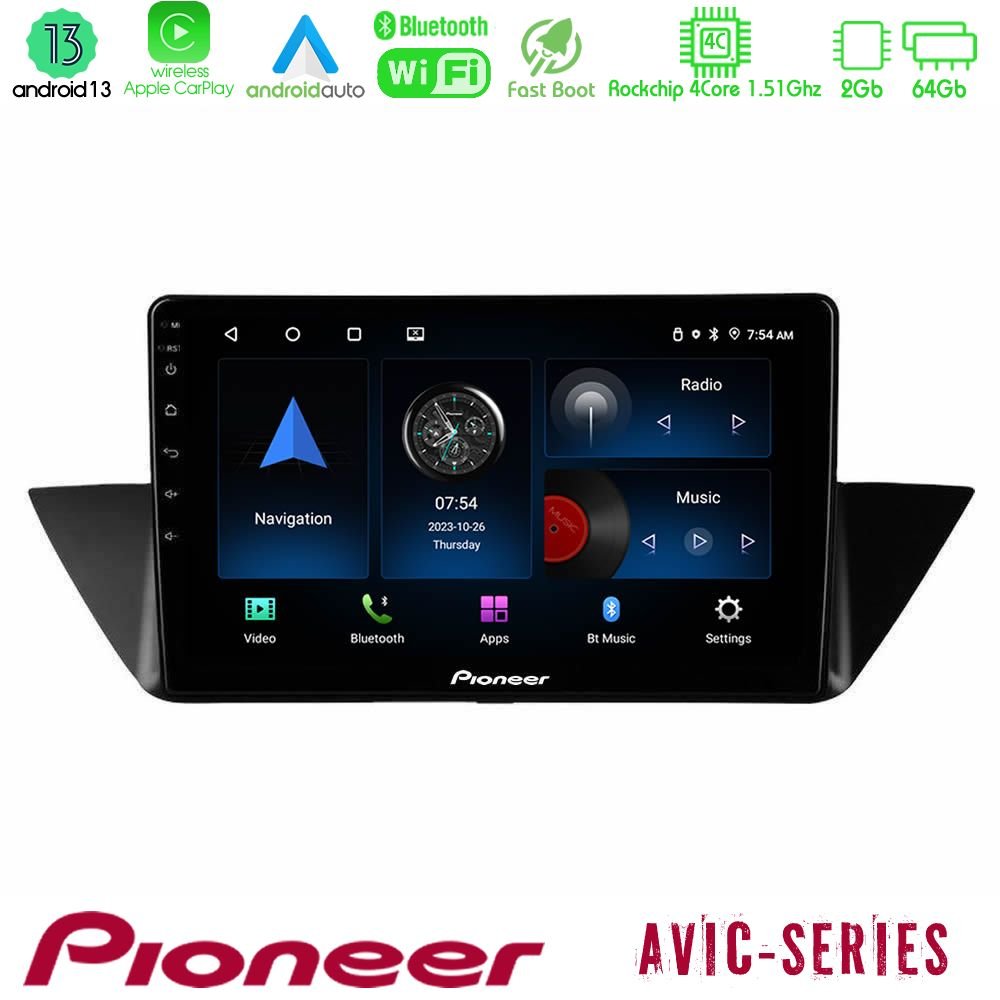Pioneer AVIC 4Core Android13 2+64GB BMW Χ1 E84 Navigation Multimedia Tablet 10" - U-P4-BM0846