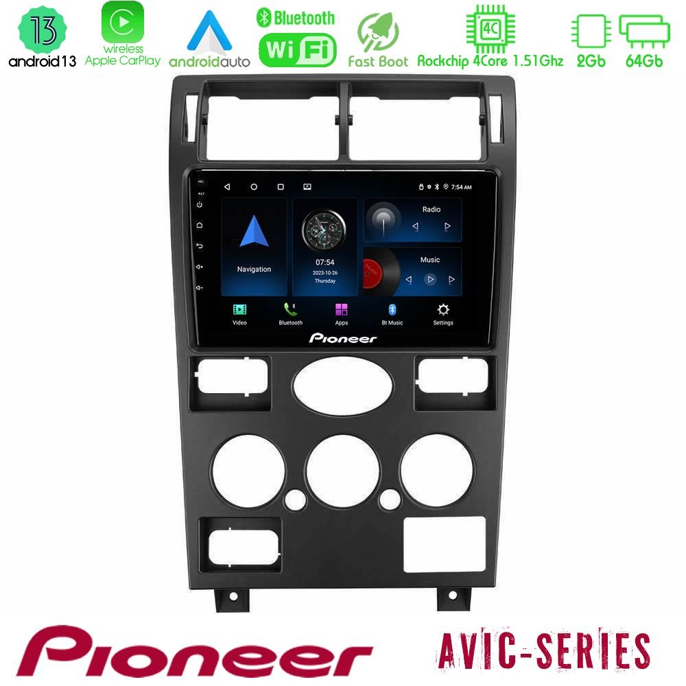 Pioneer AVIC 4Core Android13 2+64GB Ford Mondeo 2001-2004 Navigation Multimedia Tablet 9" - U-P4-FD1193