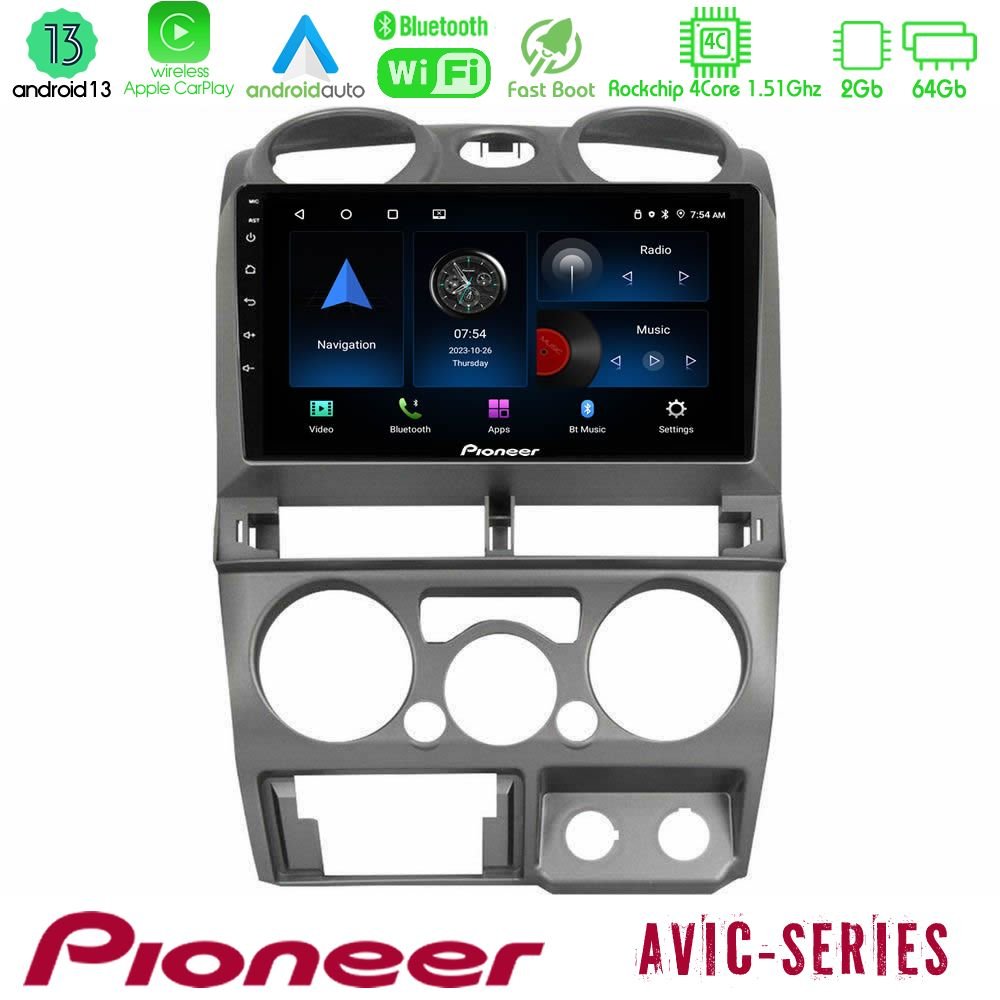 Pioneer AVIC 4Core Android13 2+64GB Isuzu D-Max 2007-2011 Navigation Multimedia Tablet 9" - U-P4-IZ0770