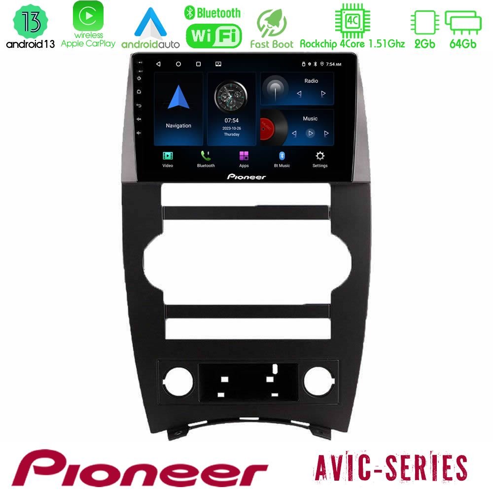 Pioneer AVIC 4Core Android13 2+64GB Jeep Commander 2007-2008 Navigation Multimedia Tablet 9" - U-P4-JP026N