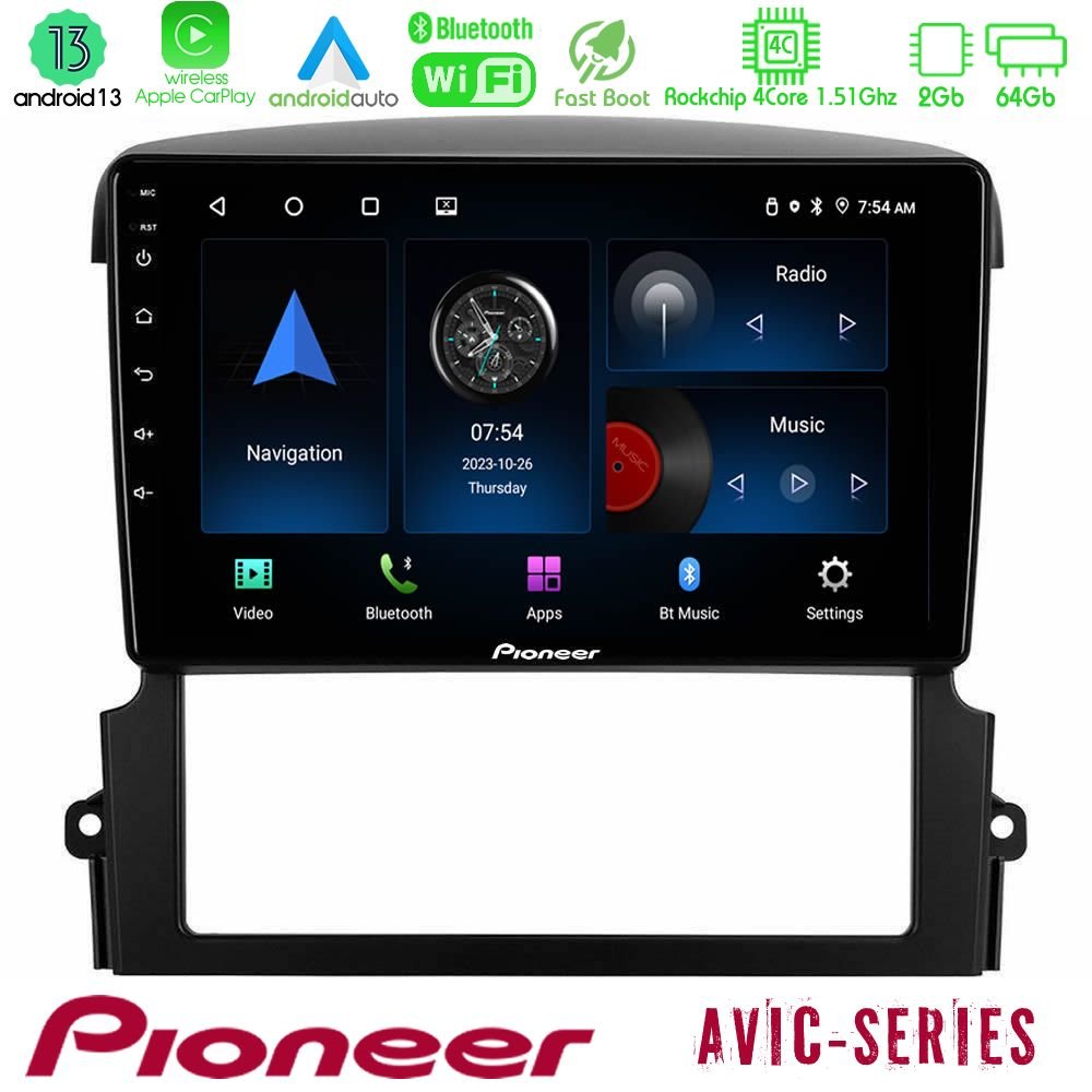 Pioneer AVIC 4Core Android13 2+64GB Kia Sorento Navigation Multimedia Tablet 9" - U-P4-KI0407