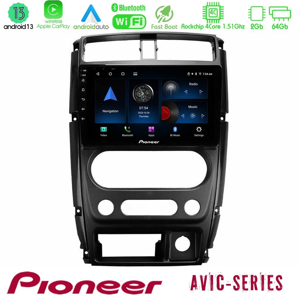 Pioneer AVIC 4Core Android13 2+64GB Suzuki Jimny 2007-2017 Navigation Multimedia Tablet 9" - U-P4-SZ0874