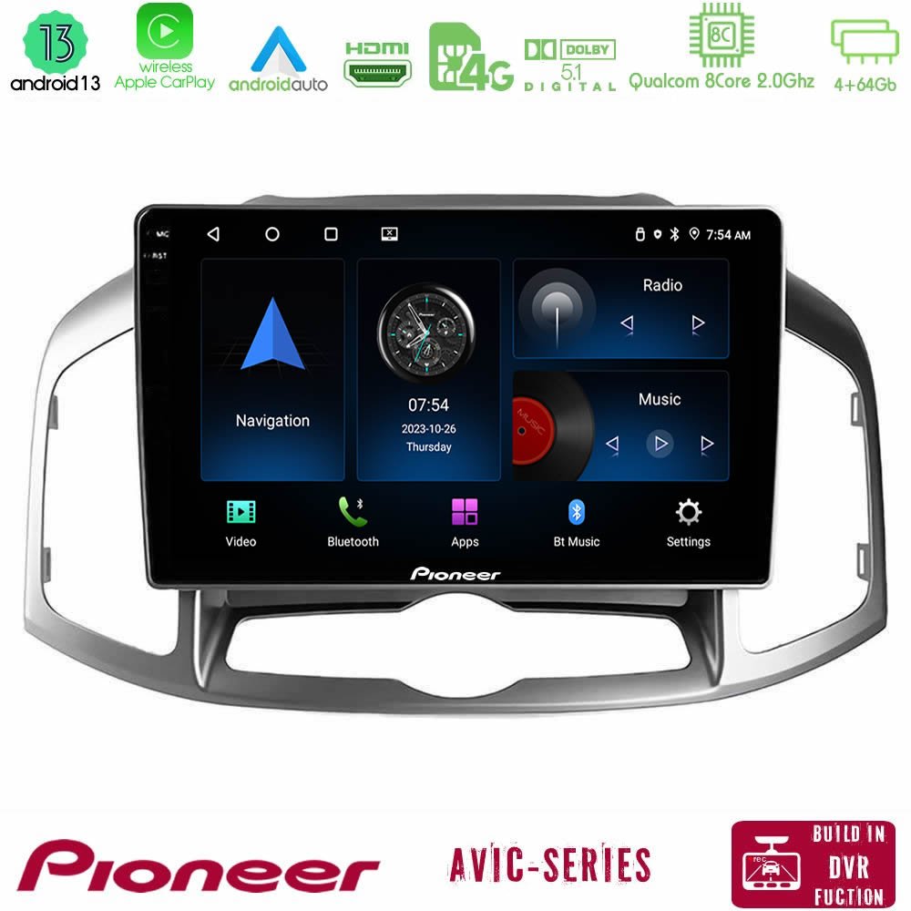 Pioneer AVIC 8Core Android13 4+64GB Chevrolet Captiva 2012-2016 Navigation Multimedia Tablet 9" - U-P8-CV0703