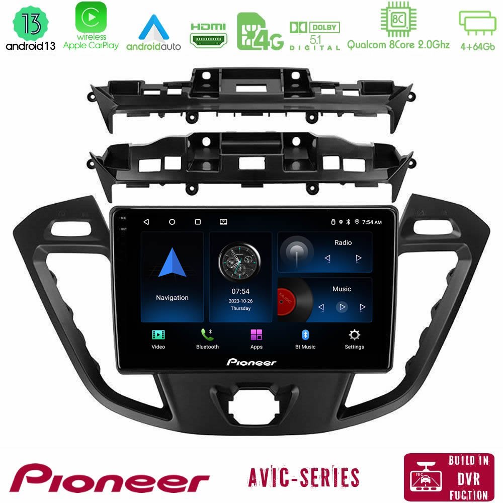 Pioneer AVIC 8Core Android13 4+64GB Ford Transit Custom/Tourneo Custom Navigation Multimedia Tablet 9" - U-P8-FD680