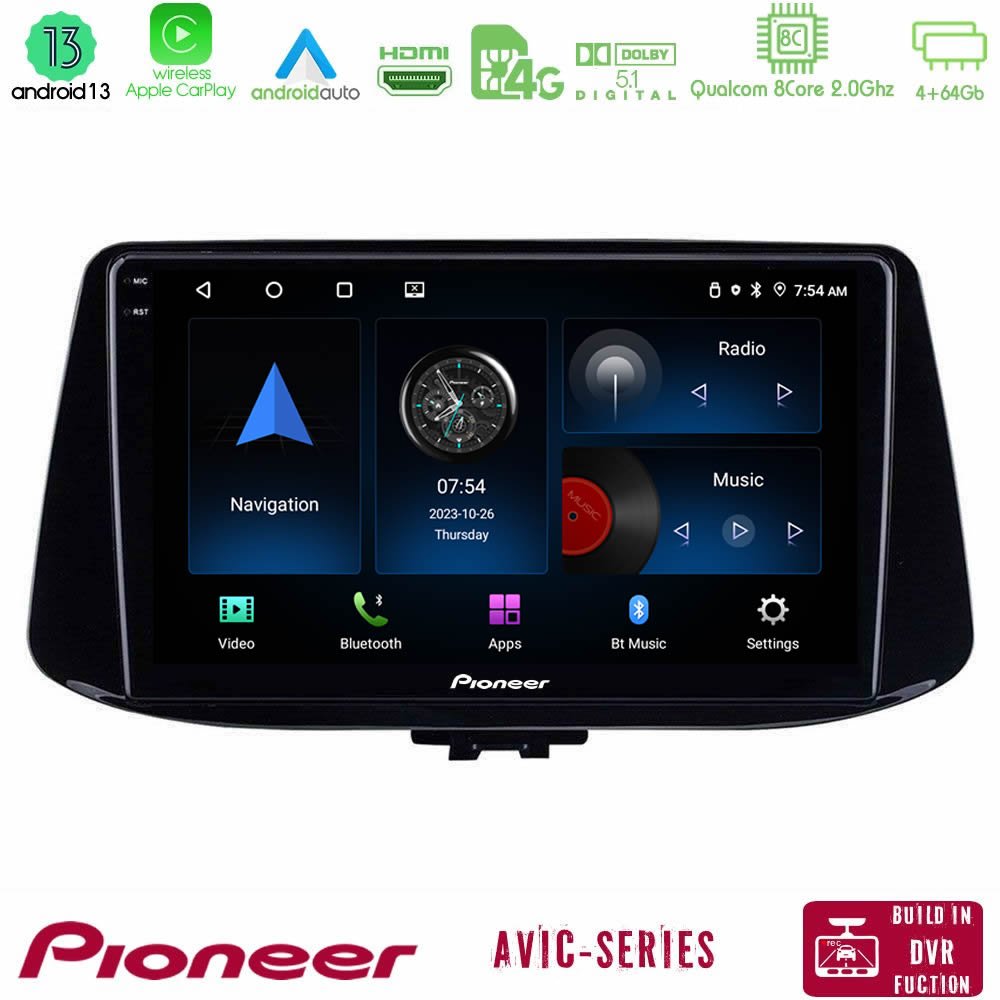 Pioneer AVIC 8Core Android13 4+64GB Hyundai i30 Navigation Multimedia Tablet 9" - U-P8-HY0890