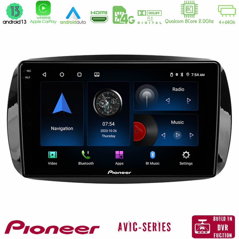 Pioneer AVIC 8Core Android13 4+64GB Smart 453 Navigation Multimedia Tablet 9" - U-P8-SM0861