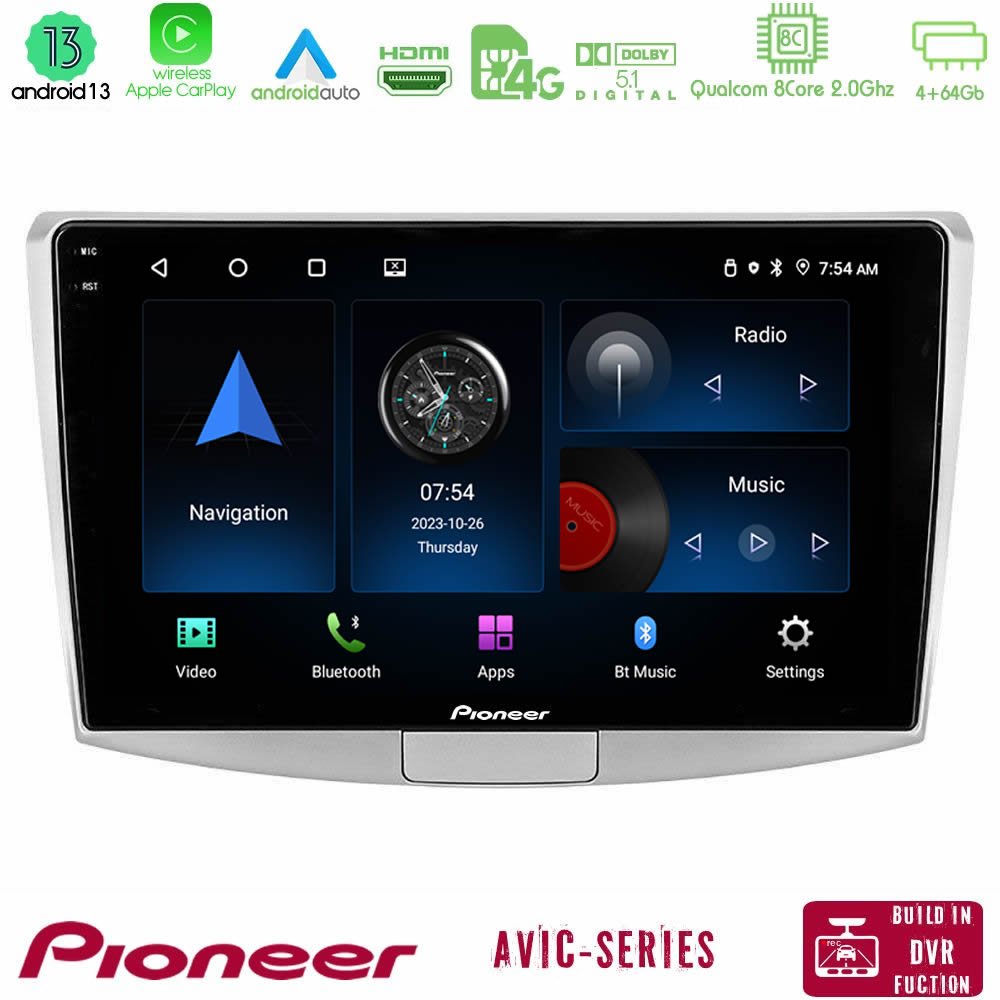 Pioneer AVIC 8Core Android13 4+64GB VW Passat Navigation Multimedia Tablet 10" - U-P8-VW0002