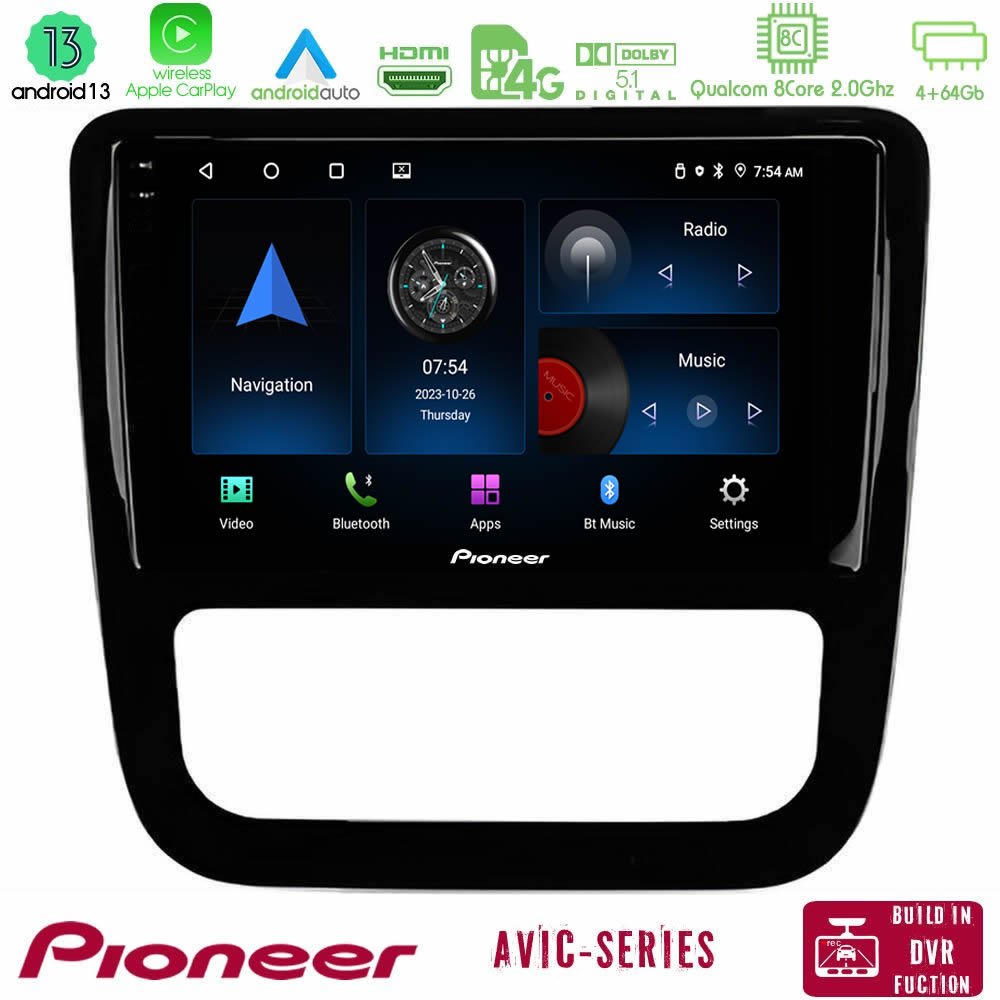 Pioneer AVIC 8Core Android13 4+64GB VW Scirocco 2008-2014 Navigation Multimedia Tablet 9" (μαύρο γυαλιστερό) - U-P8-VW0057BL