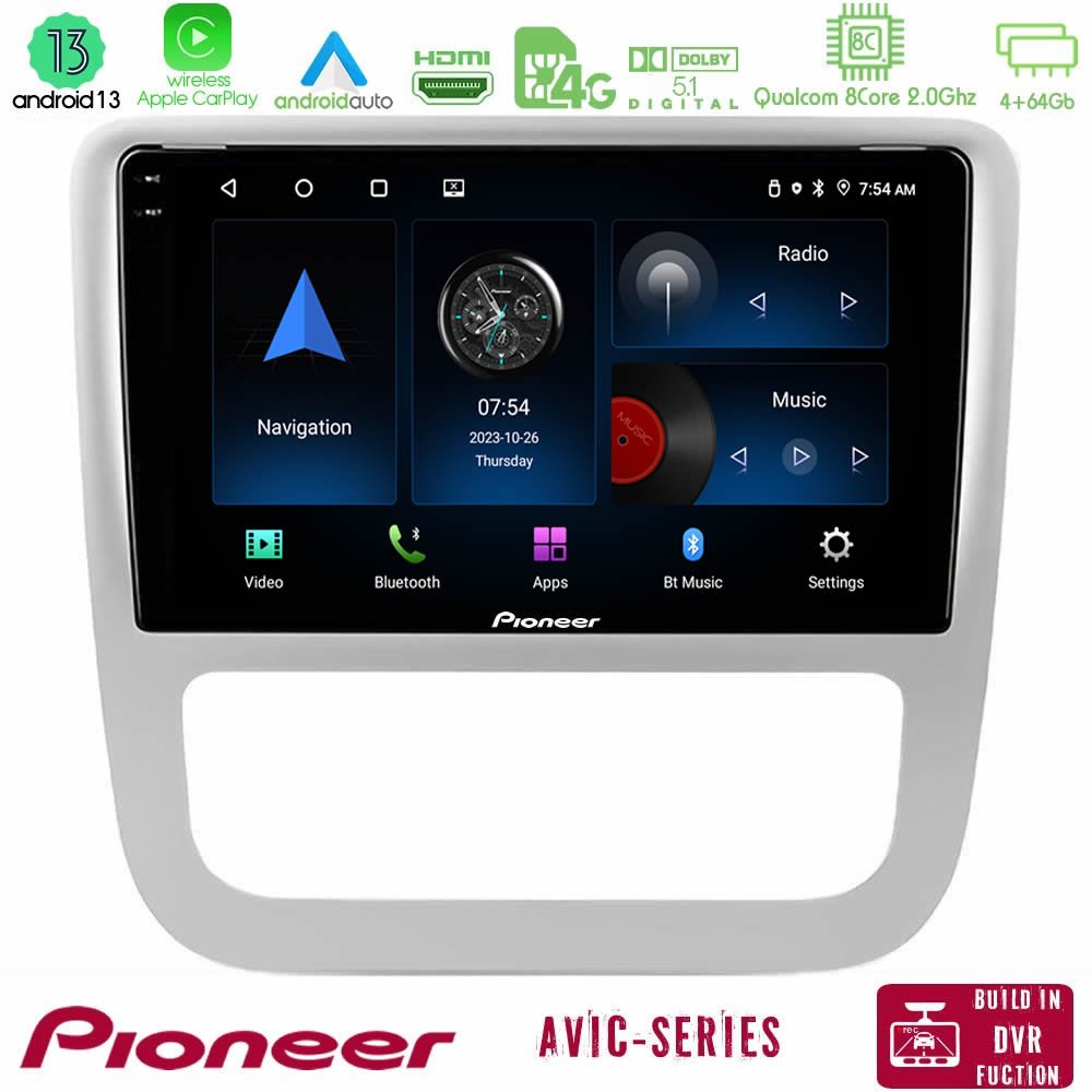 Pioneer AVIC 8Core Android13 4+64GB VW Scirocco 2008-2014 Navigation Multimedia Tablet 9" - U-P8-VW0057SL