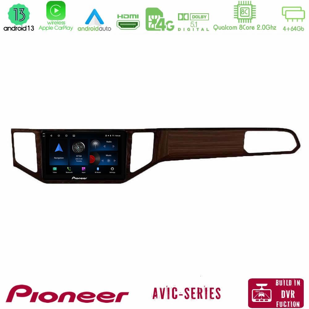 Pioneer AVIC 8Core Android13 4+64GB VW Sportsvan 2014-2020 Navigation Multimedia Tablet 9" (Ξύλινη απόχρωση) - U-P8-VW0135BR