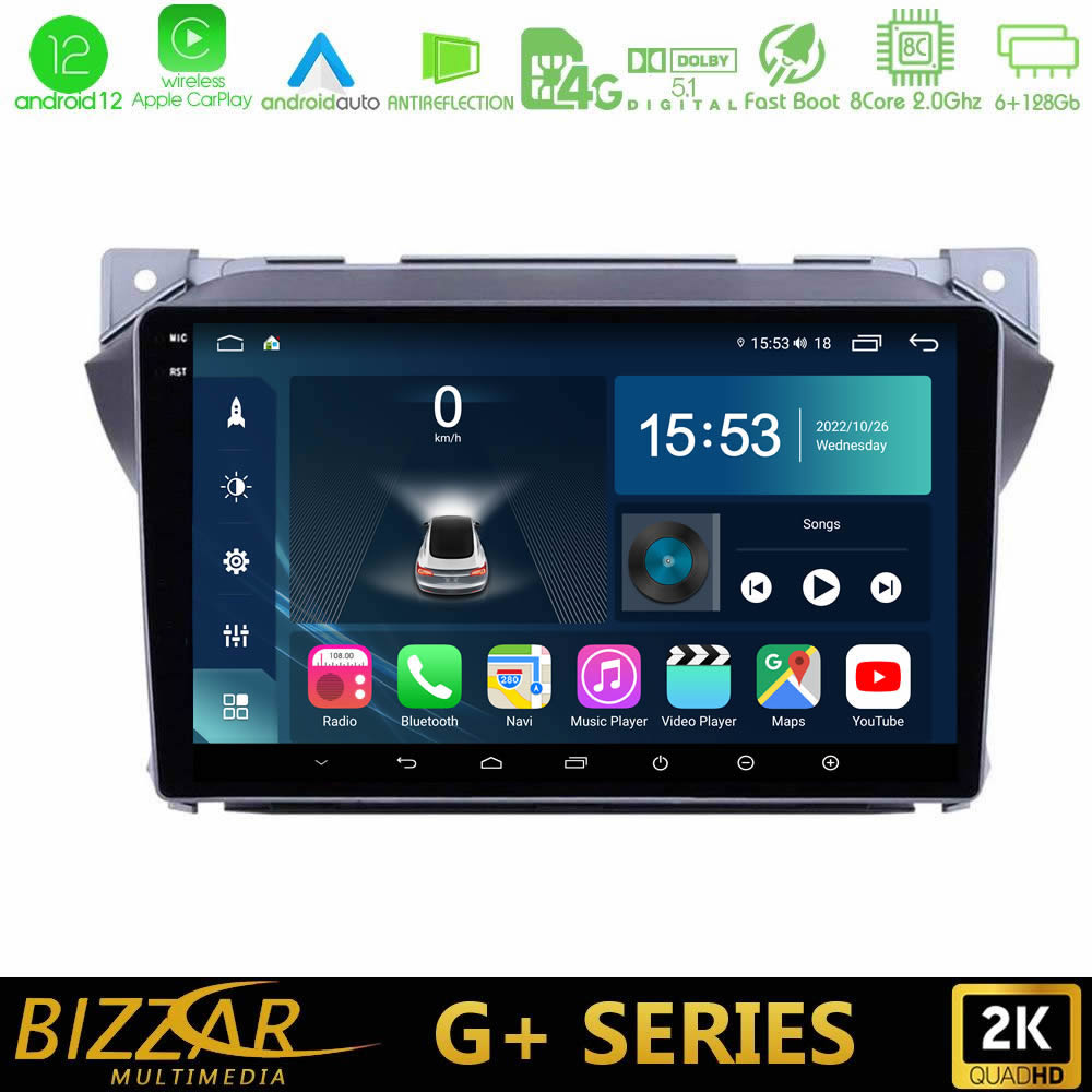 Bizzar G+ Series Suzuki Alto & Nissan Pixo 8core Android12 6+128GB Navigation Multimedia Tablet 9" - U-G-SZ0423