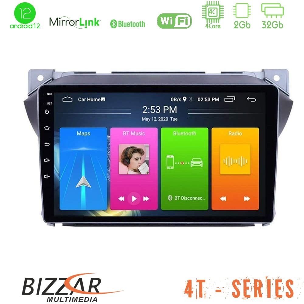 Bizzar 4T Series Suzuki Alto & Nissan Pixo 4Core Android12 2+32GB Navigation Multimedia Tablet 9" - U-LVB-SZ0423