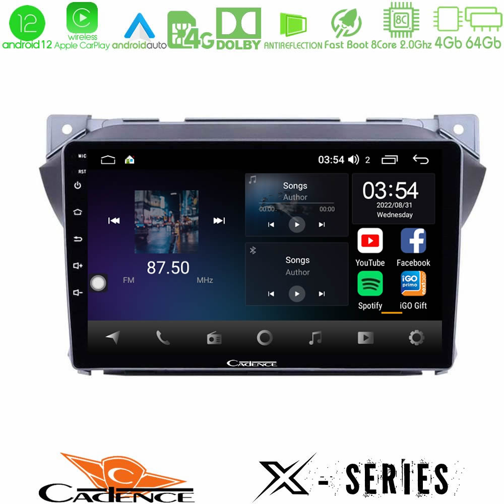 Cadence X Series Suzuki Alto & Nissan Pixo 8core Android12 4+64GB Navigation Multimedia Tablet 9" - U-X-SZ0423