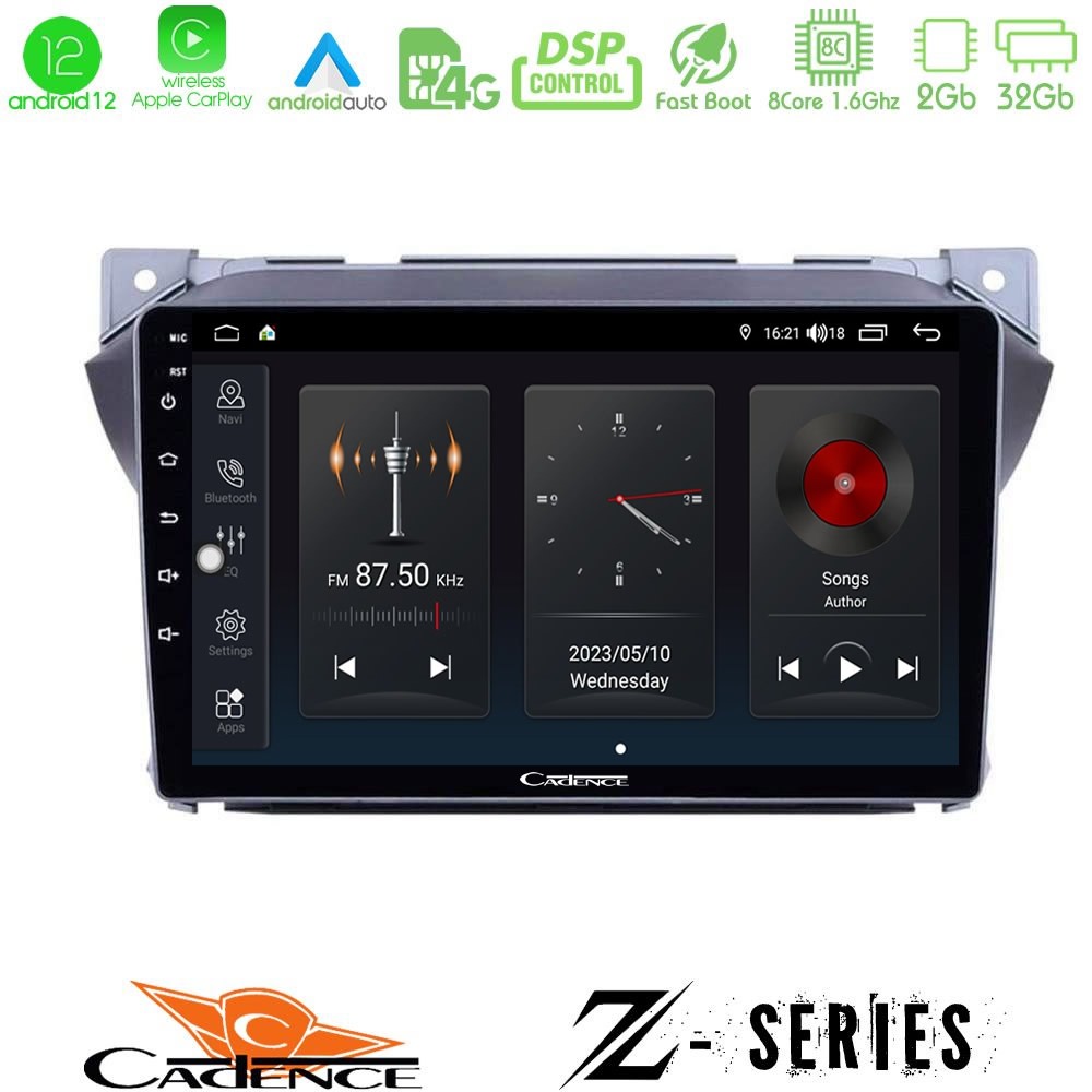 Cadence Z Series Suzuki Alto & Nissan Pixo 8core Android12 2+32GB Navigation Multimedia Tablet 9" - U-Z-SZ0423