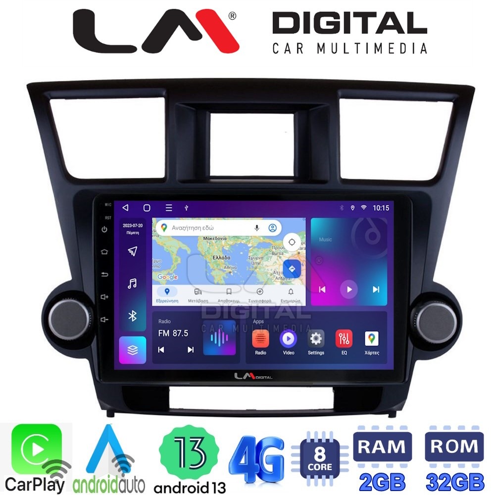 LM Digital - LM ZE8089 GPS Οθόνη OEM Multimedia Αυτοκινήτου για Toyota Highlander 2008 > 2015 (CarPlay/AndroidAuto/BT/GPS/WIFI/GPRS)