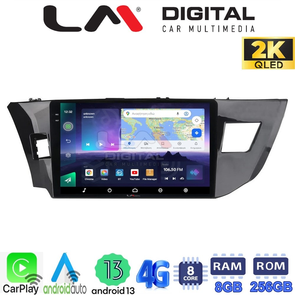 LM Digital - LM ZQ8126 GPS Οθόνη OEM Multimedia Αυτοκινήτου για TOYOTA COROLLA 2013>2016 (CarPlay/AndroidAuto/BT/GPS/WIFI/GPRS)