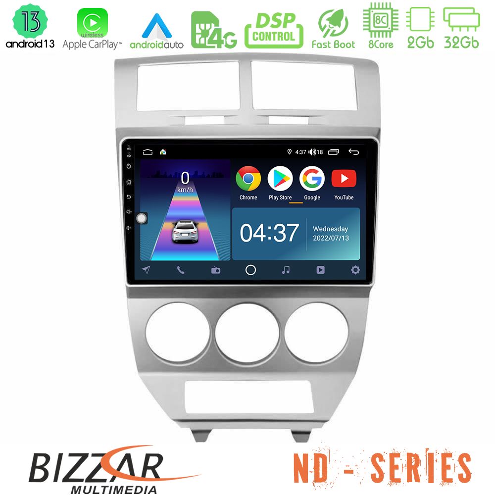 Bizzar ND Series 8Core Android13 2+32GB Dodge Caliber 2006-2011 Navigation Multimedia Tablet 10" - U-ND-DG0707