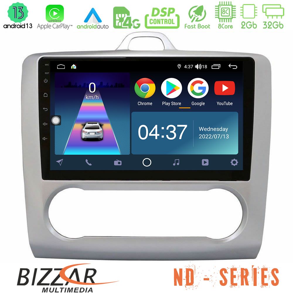 Bizzar ND Series 8Core Android13 2+32GB Ford Focus Auto AC Navigation Multimedia Tablet 9" - U-ND-FD0041A