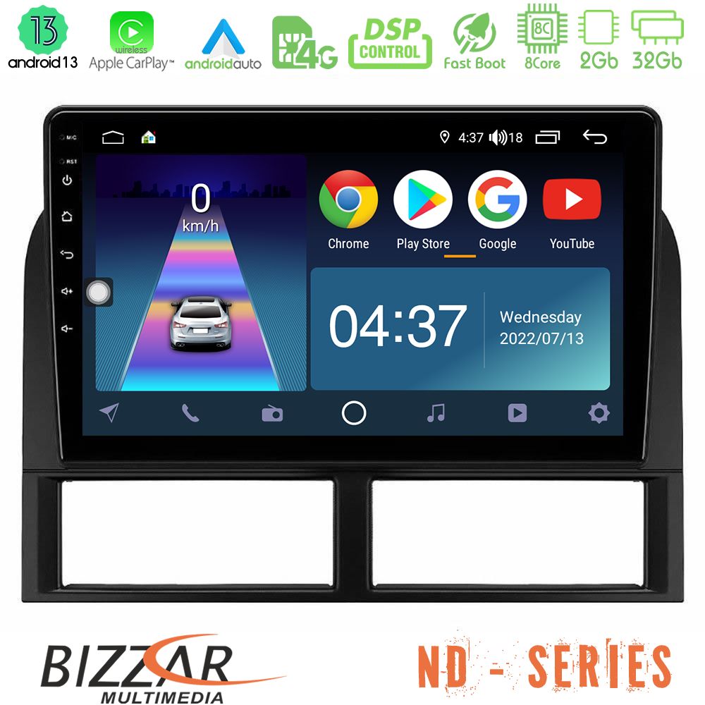Bizzar ND Series 8Core Android13 2+32GB Jeep Grand Cherokee 1999-2004 Navigation Multimedia Tablet 9" - U-ND-JP027N