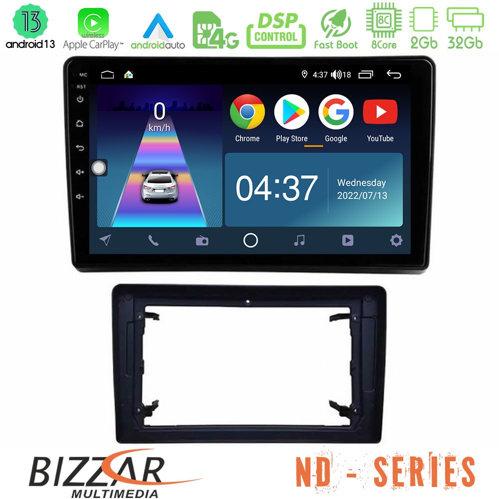 Bizzar ND Series 8Core Android13 2+32GB Chrysler / Dodge / Jeep Navigation Multimedia Tablet 10" - U-ND-JP0927