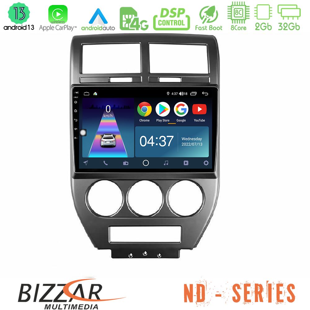 Bizzar ND Series 8Core Android13 2+32GB Jeep Compass/Patriot 2007-2008 Navigation Multimedia Tablet 10" - U-ND-JP1023