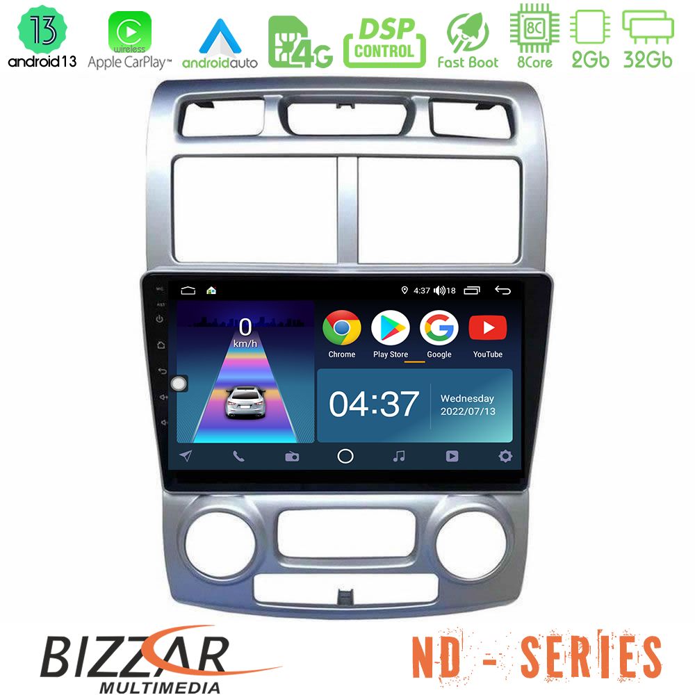 Bizzar ND Series 8Core Android13 2+32GB Kia Sportage 2005-2008 Navigation Multimedia Tablet 9"″ - U-ND-KI1044