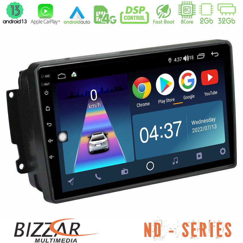 Bizzar ND Series 8Core Android13 2+32GB Mercedes C/CLK/G Class (W203/W209) Navigation Multimedia Tablet 9" - U-ND-MB0566