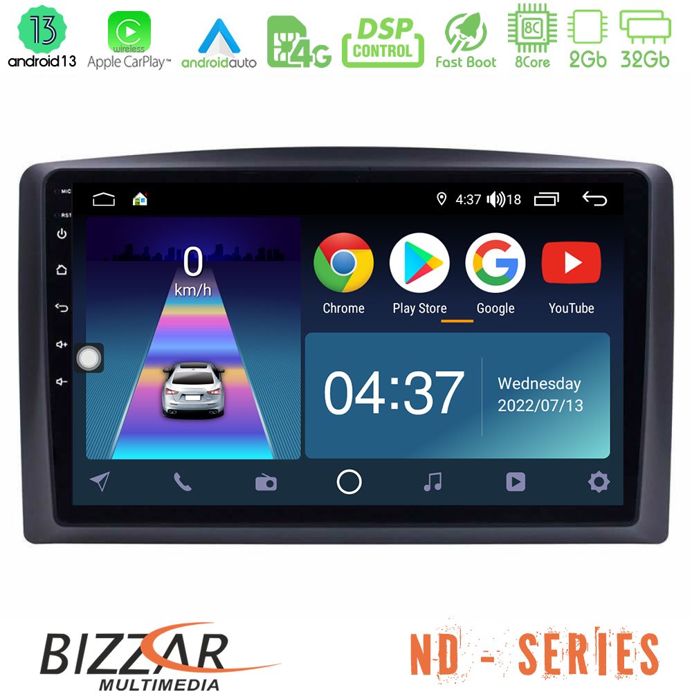 Bizzar ND Series 8Core Android13 2+32GB Mercedes Vito 2015-2021 Navigation Multimedia Tablet 10" - U-ND-MB0779