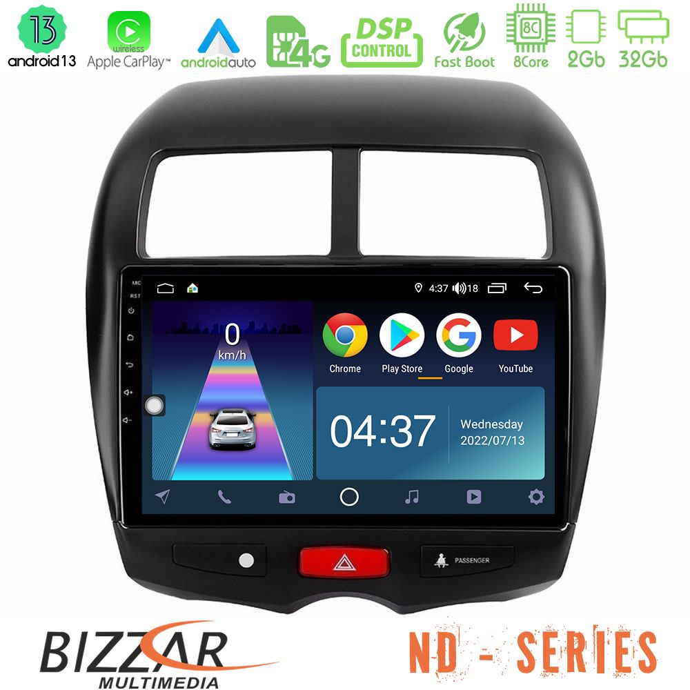 Bizzar ND Series 8Core Android13 2+32GB Mitsubishi ASX Navigation Multimedia Tablet 10" - U-ND-MT0075