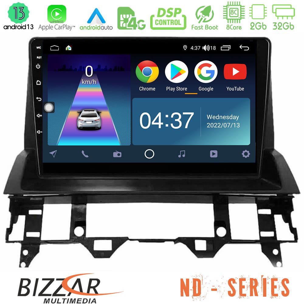Bizzar ND Series 8Core Android13 2+32GB Mazda6 2002-2006 Navigation Multimedia Tablet 10" - U-ND-MZ1213