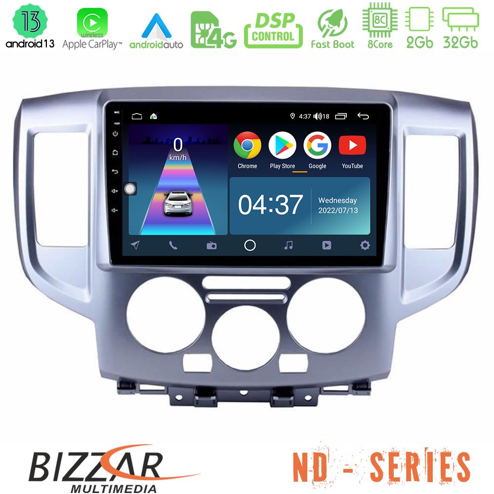 Bizzar ND Series 8Core Android13 2+32GB Nissan NV200 Navigation Multimedia Tablet 9" - U-ND-NS391