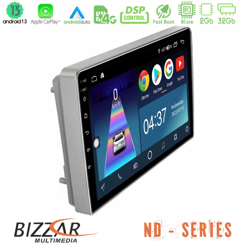 Bizzar ND Series 8Core Android13 2+32GB Opel Astra/Corsa/Antara/Zafira Navigation Multimedia Tablet 9" - U-ND-OP0697