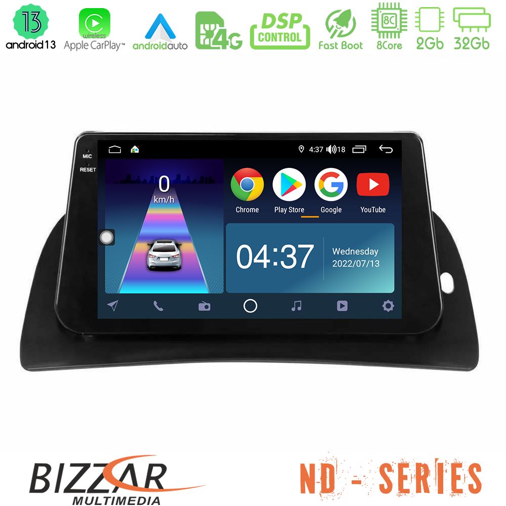 Bizzar ND Series 8Core Android13 2+32GB Renault Kangoo 2015-2018 Navigation Multimedia Tablet 9" - U-ND-RN1027