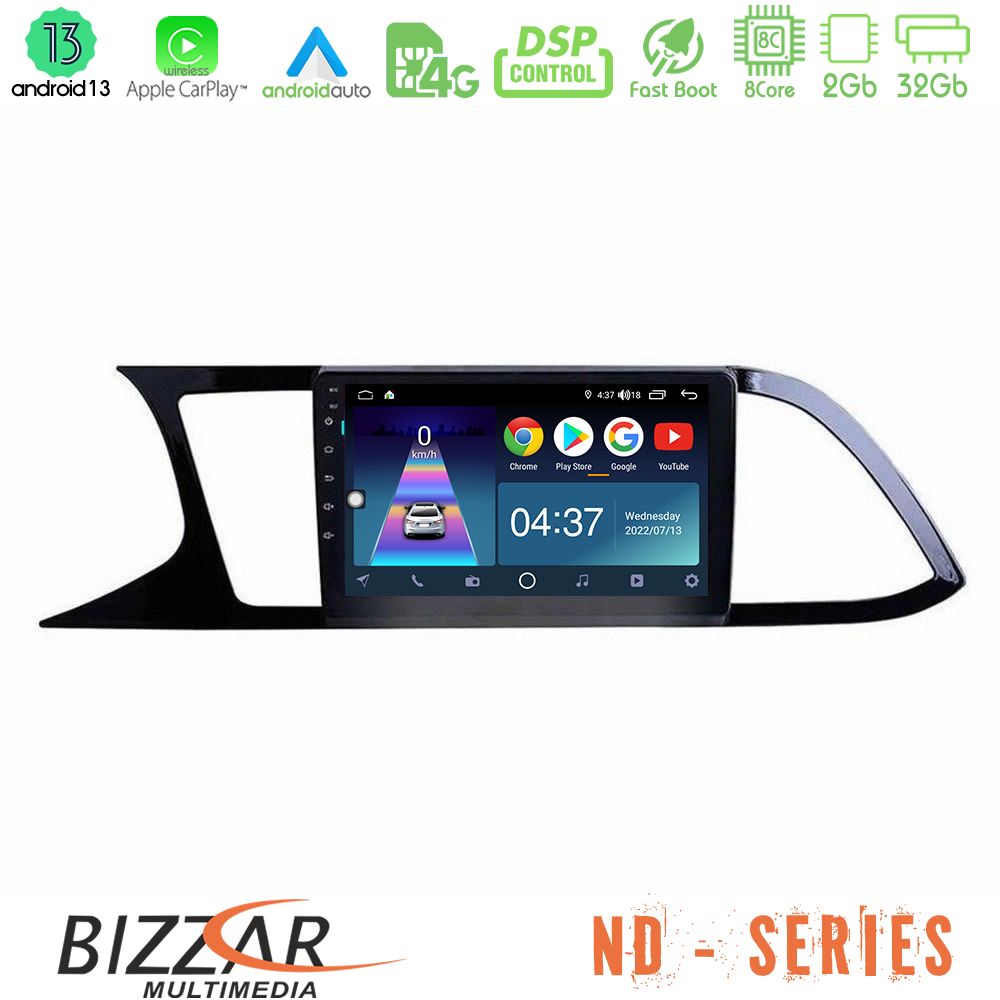 Bizzar ND Series 8Core Android13 2+32GB Seat Leon 2013 – 2019 Navigation Multimedia Tablet 9" - U-ND-ST0790