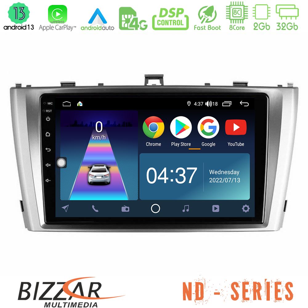 Bizzar ND Series 8Core Android13 2+32GB Toyota Avensis T27 Navigation Multimedia Tablet 9" - U-ND-TY0864