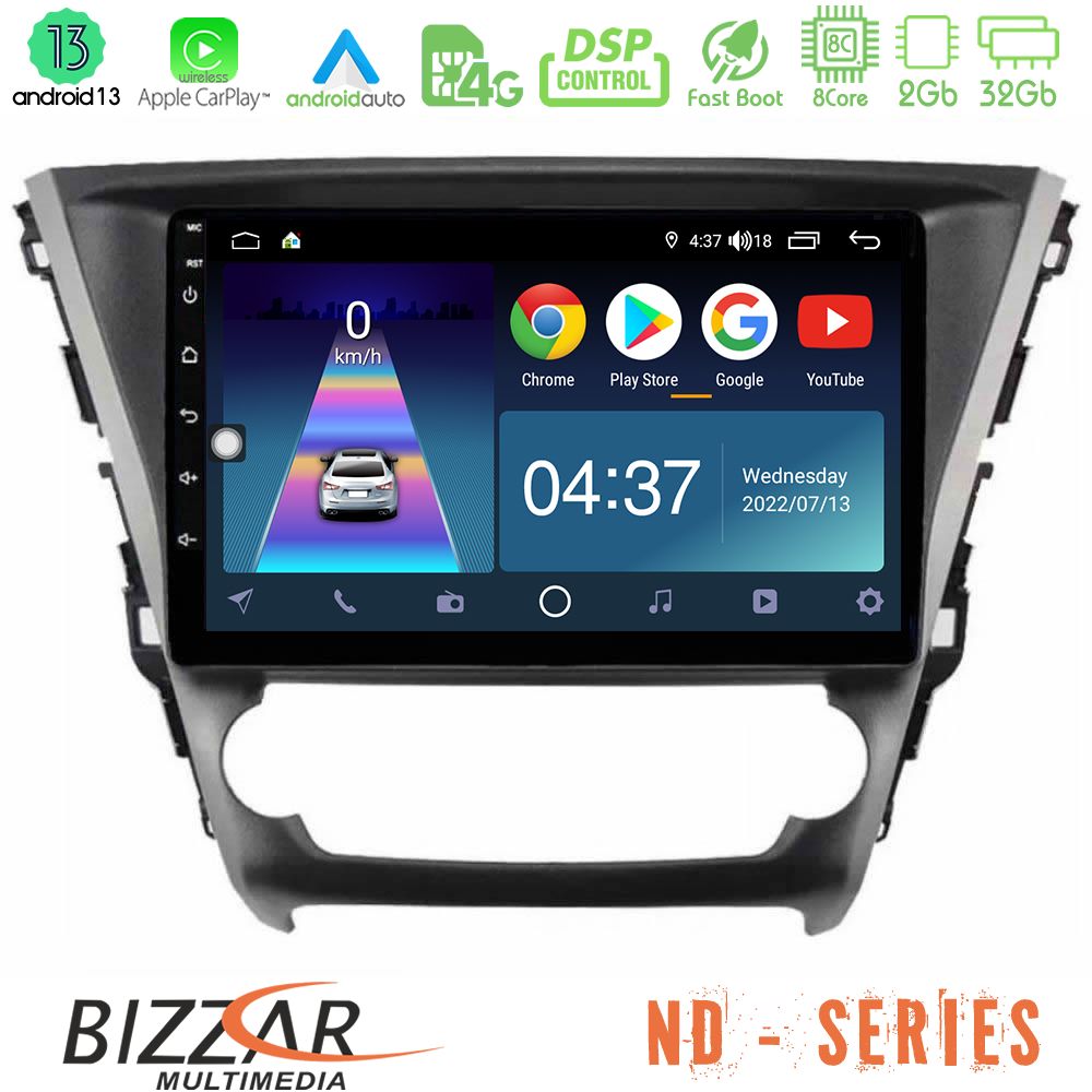 Bizzar ND Series 8Core Android13 2+32GB Toyota Avensis 2015-2018 Navigation Multimedia Tablet 9" - U-ND-TY1319