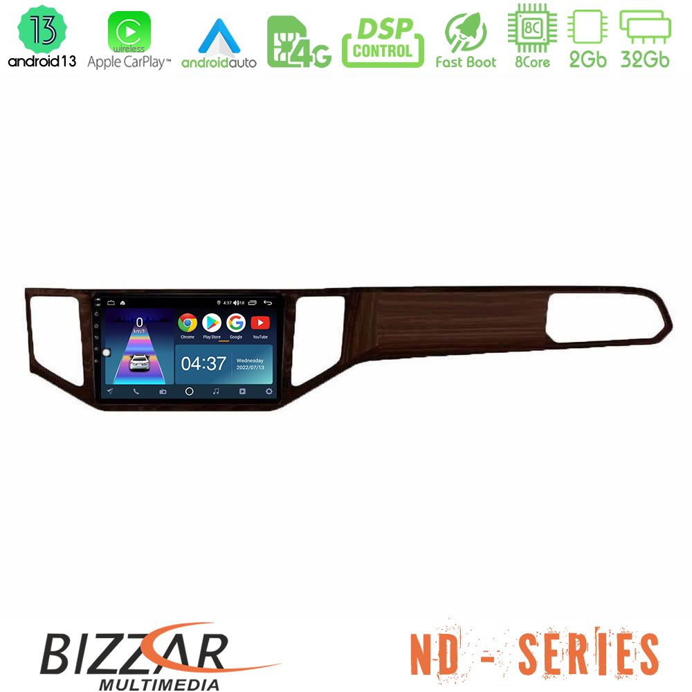 Bizzar ND Series 8Core Android13 2+32GB VW Sportsvan 2014-2020 Navigation Multimedia Tablet 9" (Ξύλινη απόχρωση) - U-ND-VW0135BR