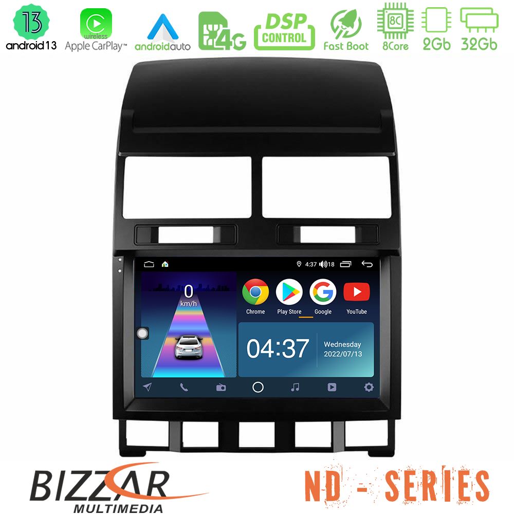 Bizzar ND Series 8Core Android13 2+32GB VW Touareg 2002 – 2010 Navigation Multimedia Tablet 9" - U-ND-VW0849