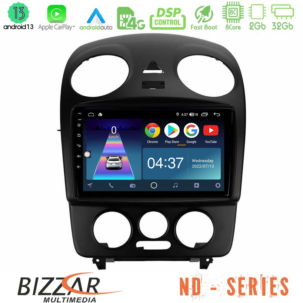Bizzar ND Series 8Core Android13 2+32GB VW Beetle Navigation Multimedia Tablet 9" - U-ND-VW1059