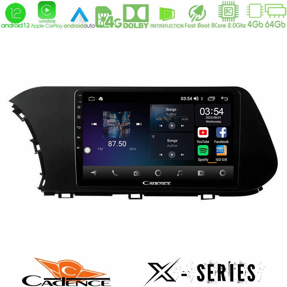 Cadence X Series Hyundai i20 2021-2024 8core Android12 4+64GB Navigation Multimedia Tablet 9" - U-X-HY1043