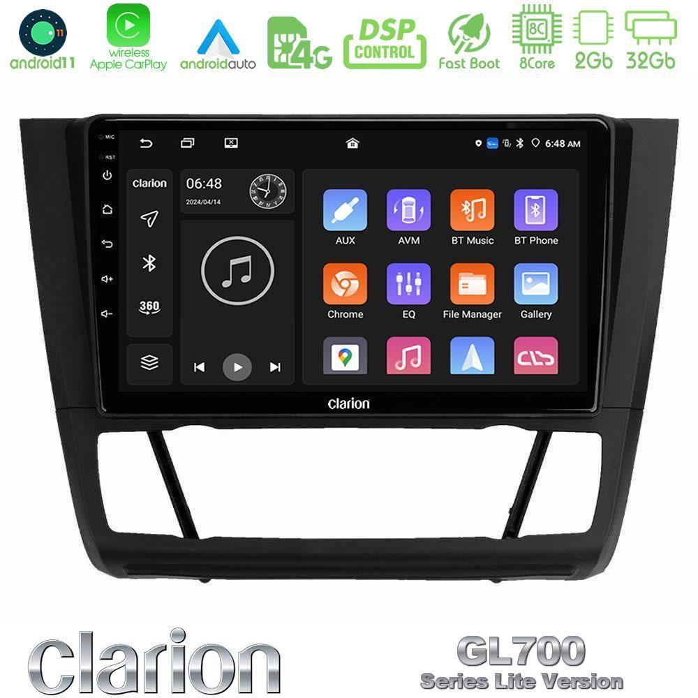 Clarion GL700 Lite Series 8Core Android11 2+32GB BMW 1Series E81/E82/E87/E88 (AUTO A/C) Navigation Multimedia Tablet 9" Με Carplay & Android Auto - U-G72L-BM1012