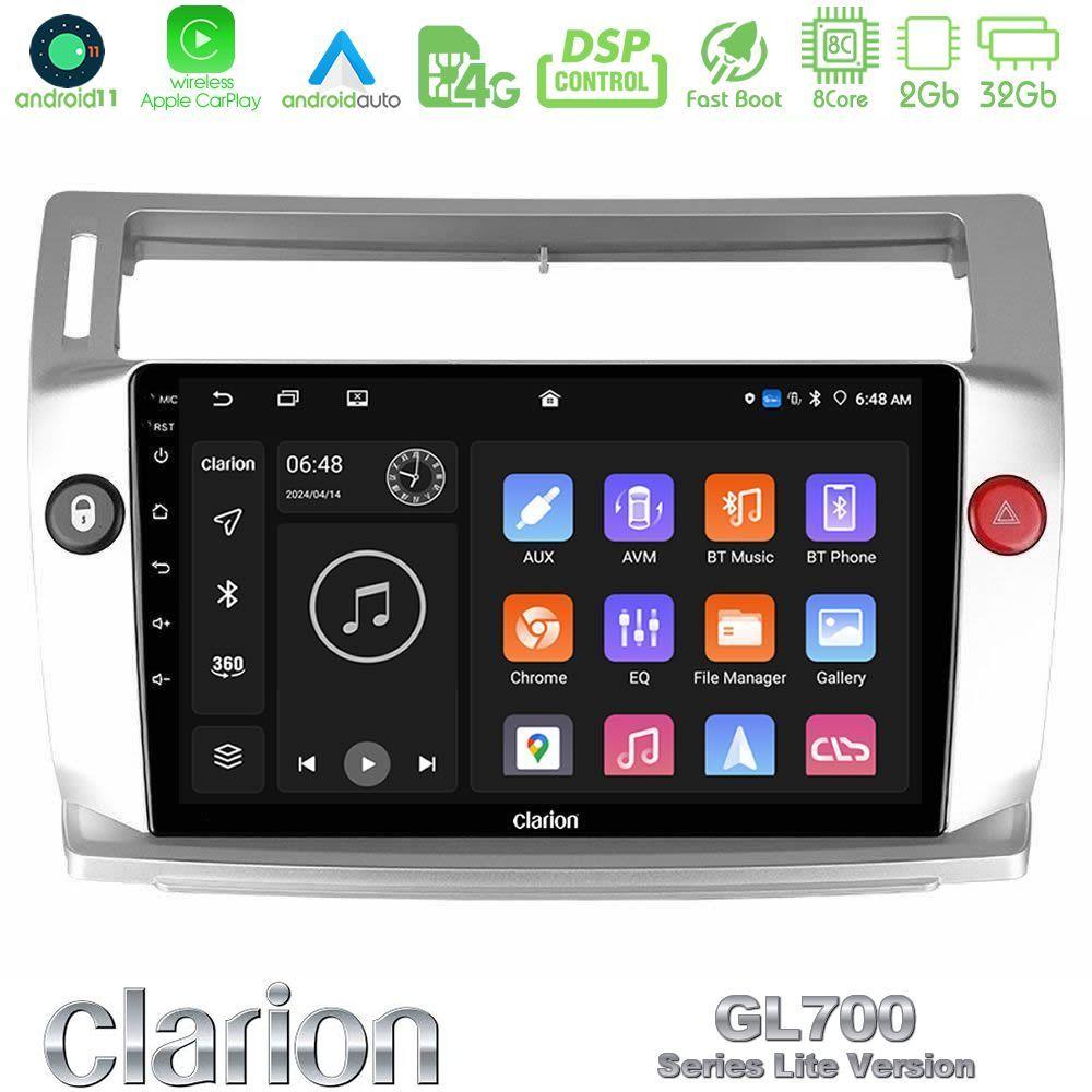 Clarion GL700 Lite Series 8Core Android11 2+32GB Citroen C4 2004-2010 Navigation Multimedia Tablet 9" Με Carplay & Android Auto - U-G72L-CT0812