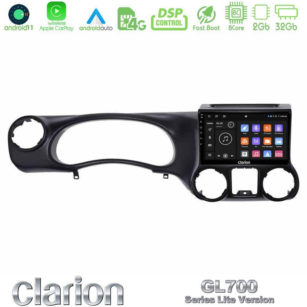 Clarion GL700 Lite Series 8Core Android11 2+32GB Jeep Wrangler 2011-2014 Navigation Multimedia Tablet 10" Με Carplay & Android Auto - U-G72L-JP0787