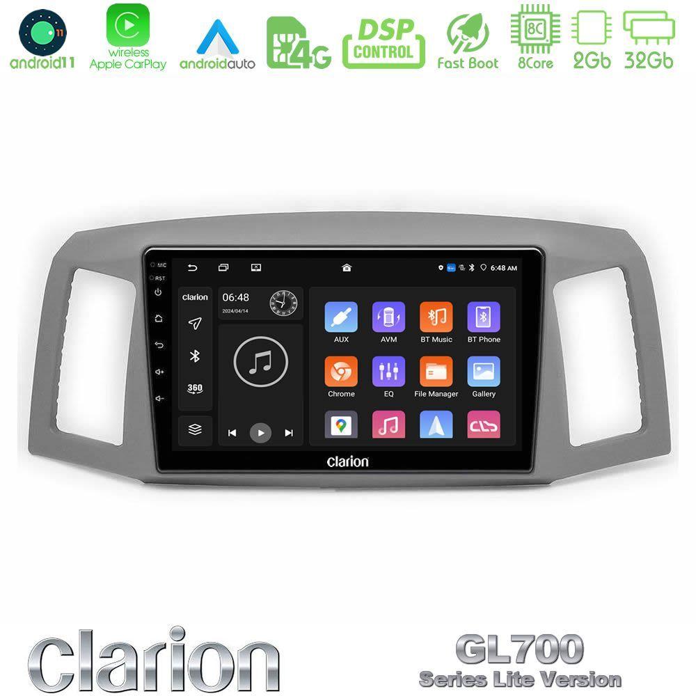 Clarion GL700 Lite Series 8Core Android11 2+32GB Jeep Grand Cherokee 2005-2007 Navigation Multimedia Tablet 10" Με Carplay & Android Auto - U-G72L-JP1152