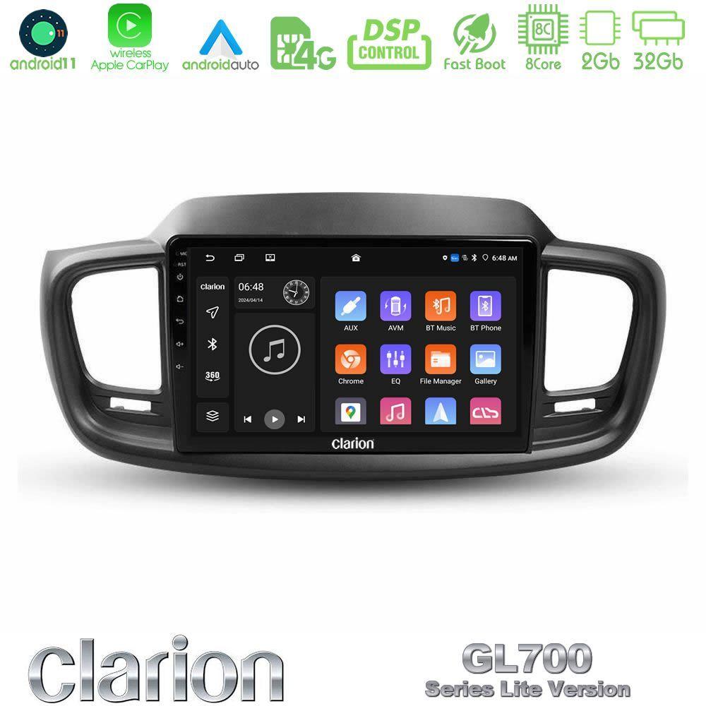 Clarion GL700 Lite Series 8Core Android11 2+32GB Kia Sorento 2018-2021 Navigation Multimedia Tablet 9" Με Carplay & Android Auto - U-G72L-KI0248